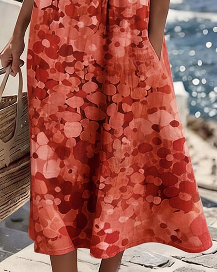 Women's Airy Floral Print Midi Dress