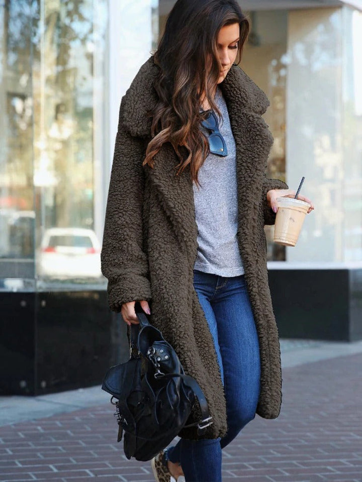 Trendy Long Teddy Coat for Women Isla, view 7 - Elena Harper