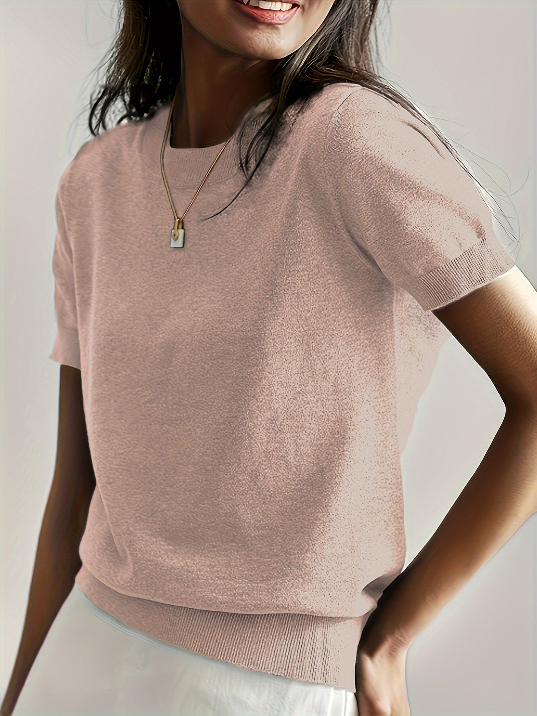 SUMMER SWEATER WITH SHORT SLEEVES FOR WOMEN