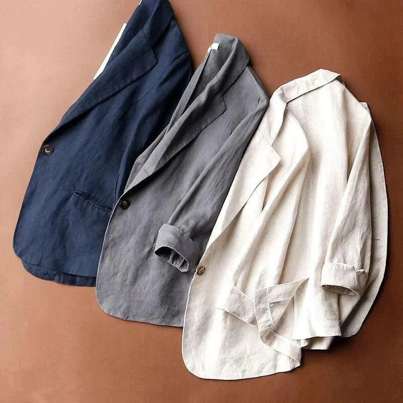 Alena Elegant and Airy Linen Blazer, view 7 - Elena Harper
