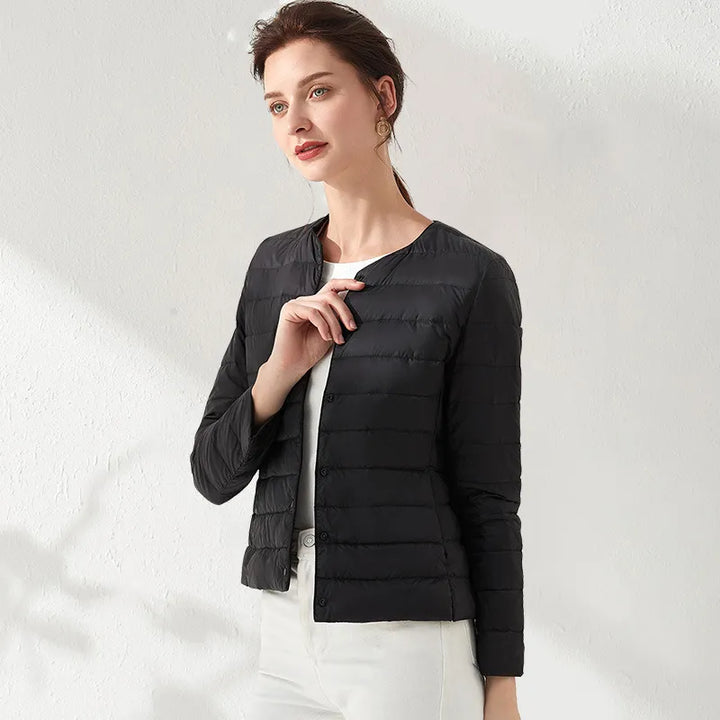 Women's Lightweight Collarless Slimming Puffer Jacket