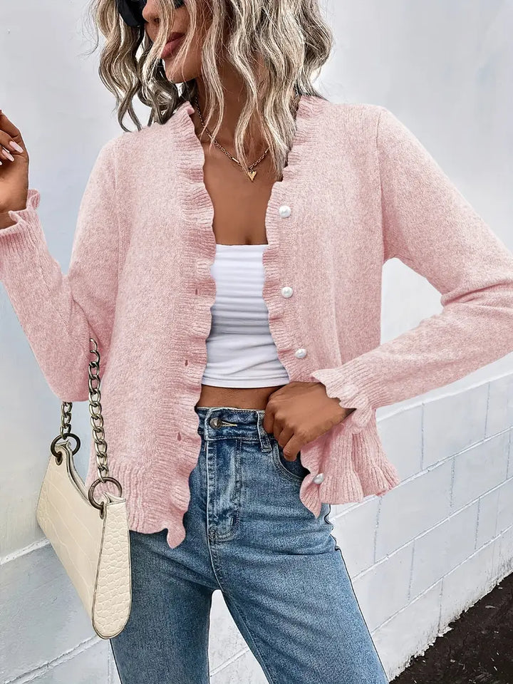 Hanifa Elegant Knit Cardigan with Buttons - Elena Harper