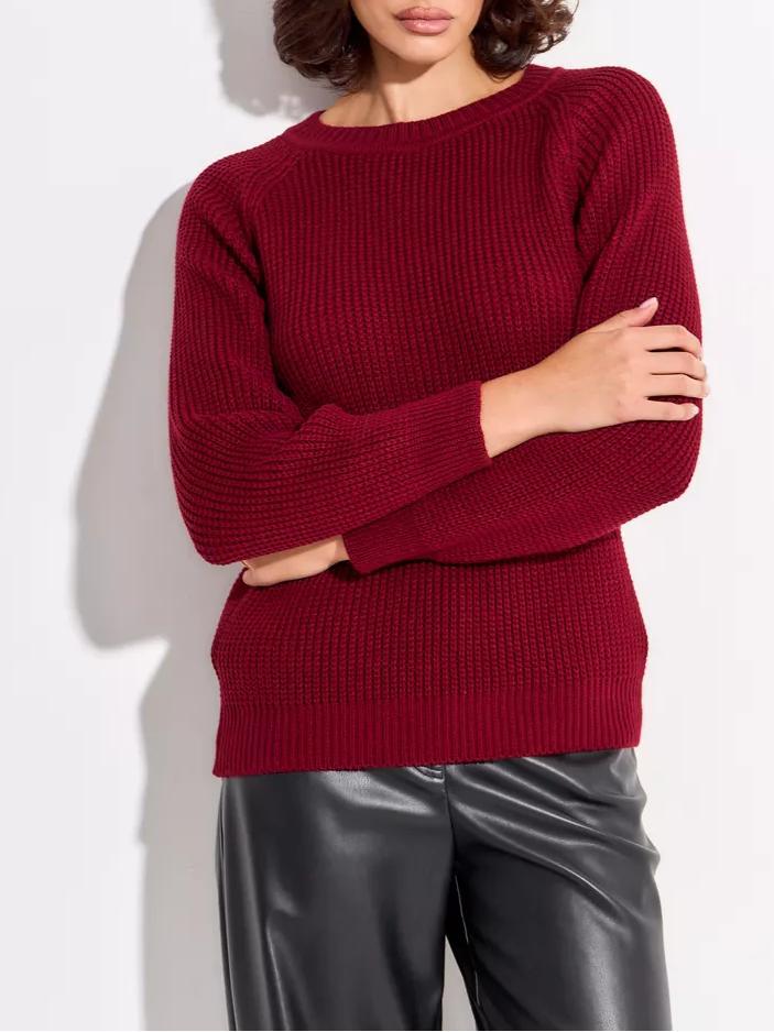 Women's Solid Knit Sweater - Comfortable and Warm Fit