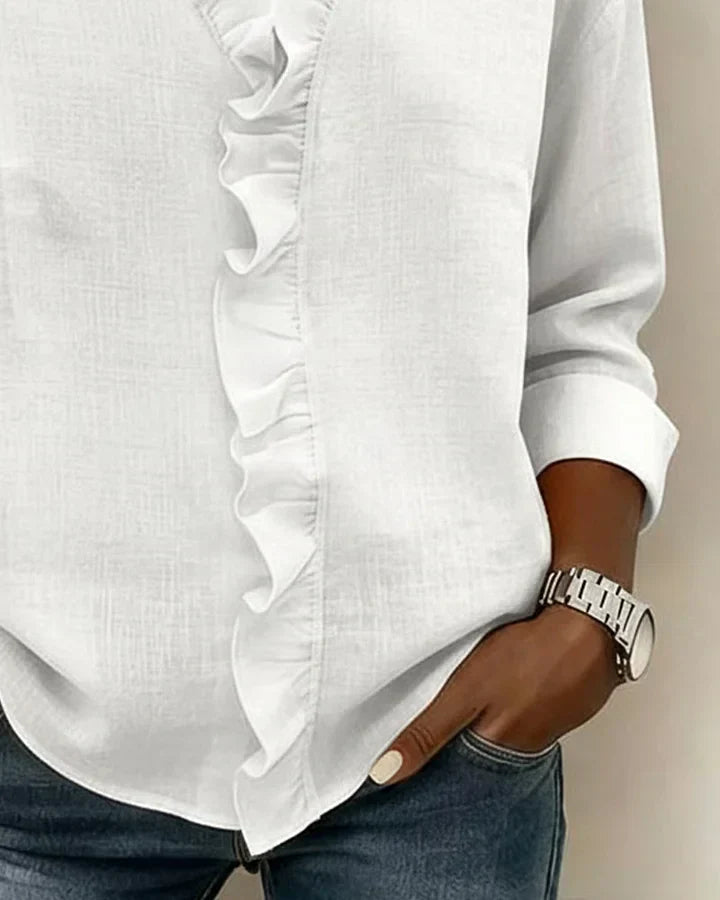 Yvonne™  |  V-neck Blouse Ruffles