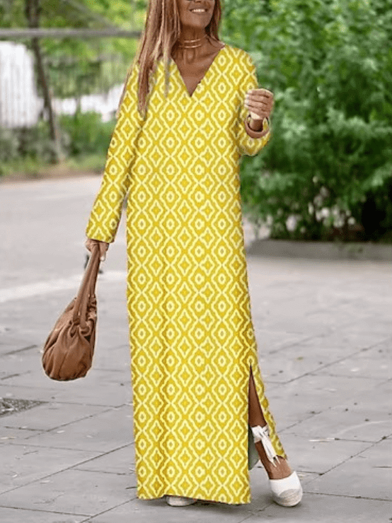 Summer Long Printed Dress, view 2 - Elena Harper