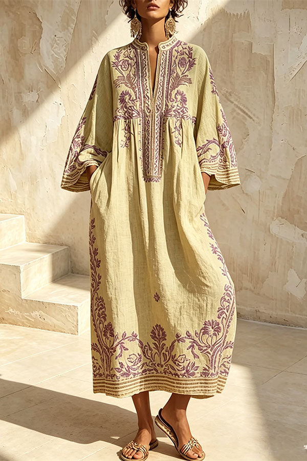 The Sage & Lavender Embroidered Kaftan