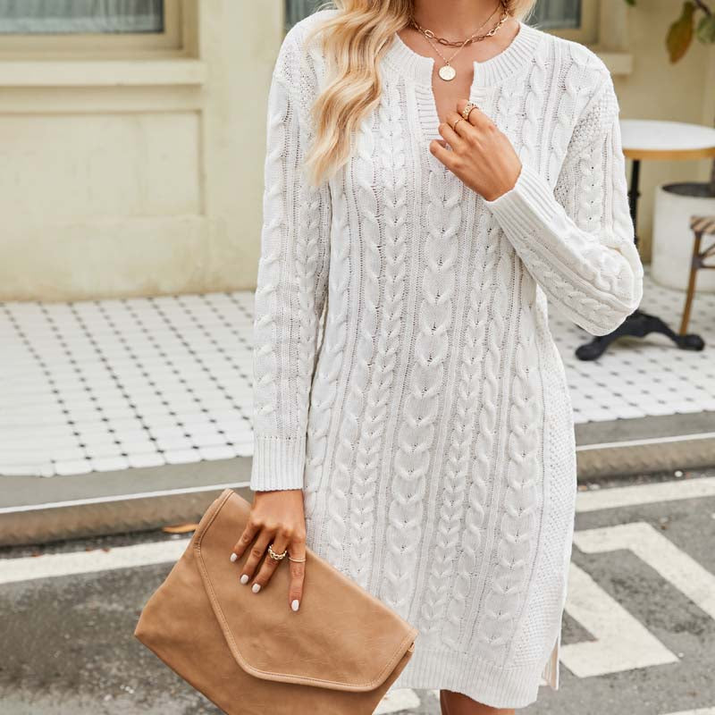Casual Twisted Knit Dress