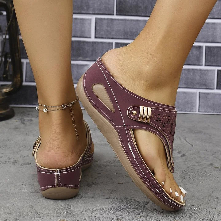 Anazza Comfortable Everyday Sandals with Wedge Heel - Elena Harper
