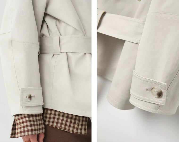 Women's Crossed Jacket with High Collar – Elegant Fitted Style Small Size