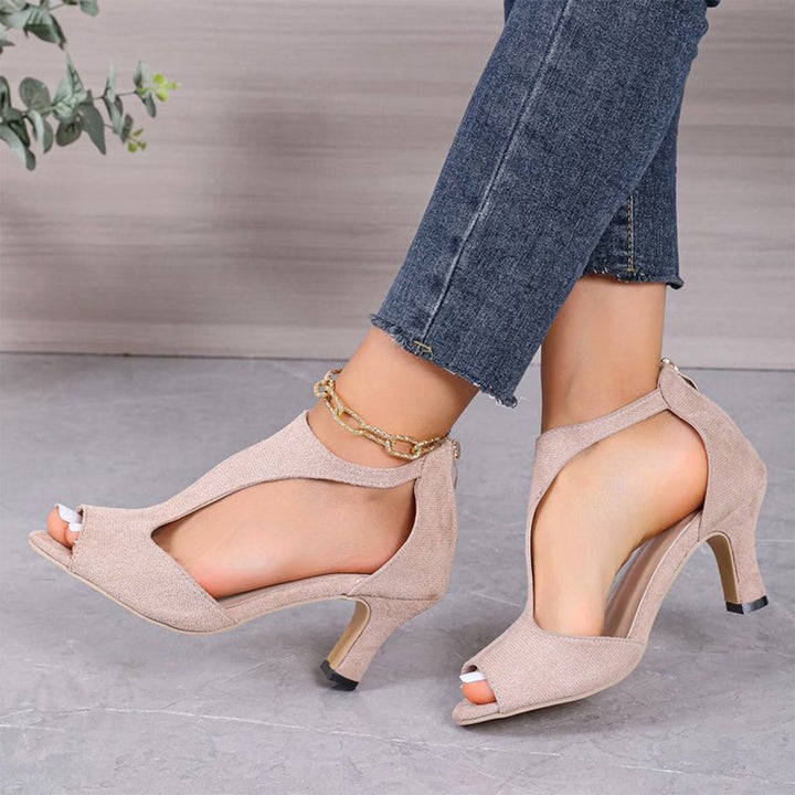Ladies Chic Cut Out Pumps with Open Toe and Heel
