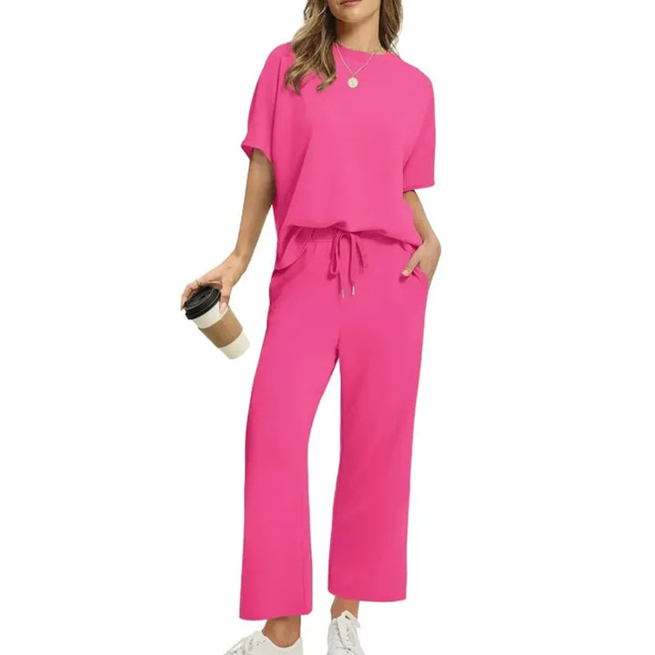 Women's Relaxed Ribbed Top & Trouser Set
