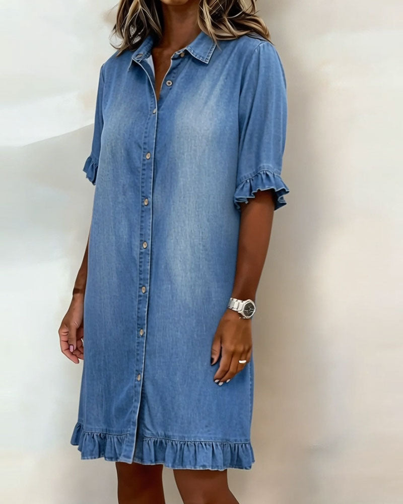 DENIM DRESS WITH BUTTONS FOR WOMEN