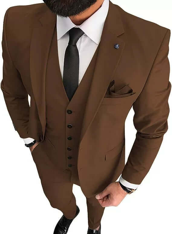 Men's Slim Fit 3-Piece Suit, view 3 - Elena Harper