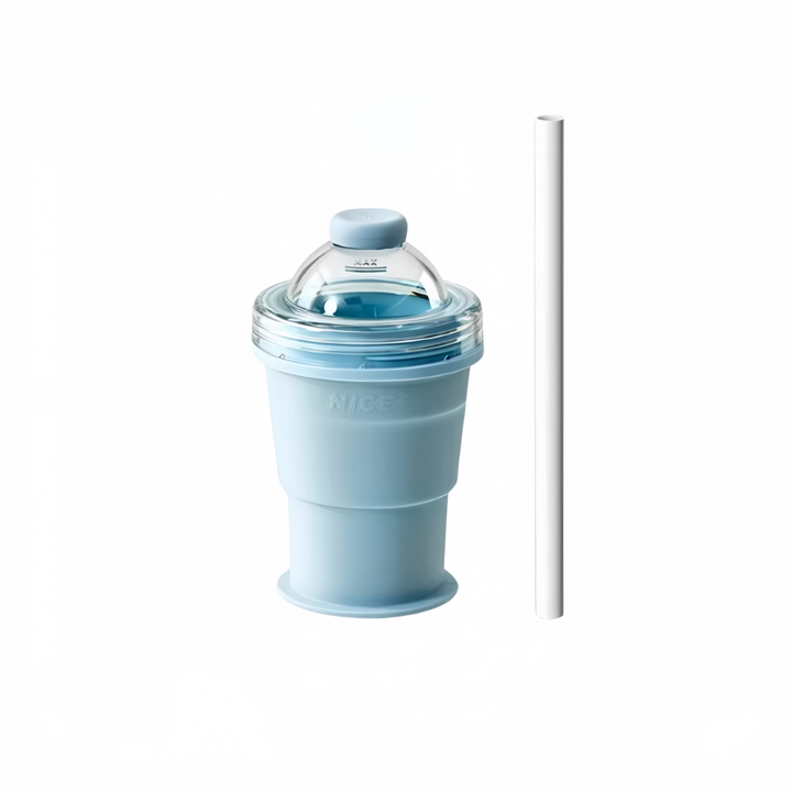Foldable Silicone Ice Ball Cup with 2-in-1 Ice Mold and Travel Bottle