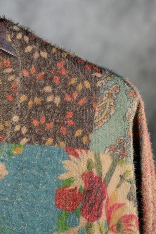Marieth Colorful Boho Knit Sweater with Floral Pattern, view 8 - Elena Harper