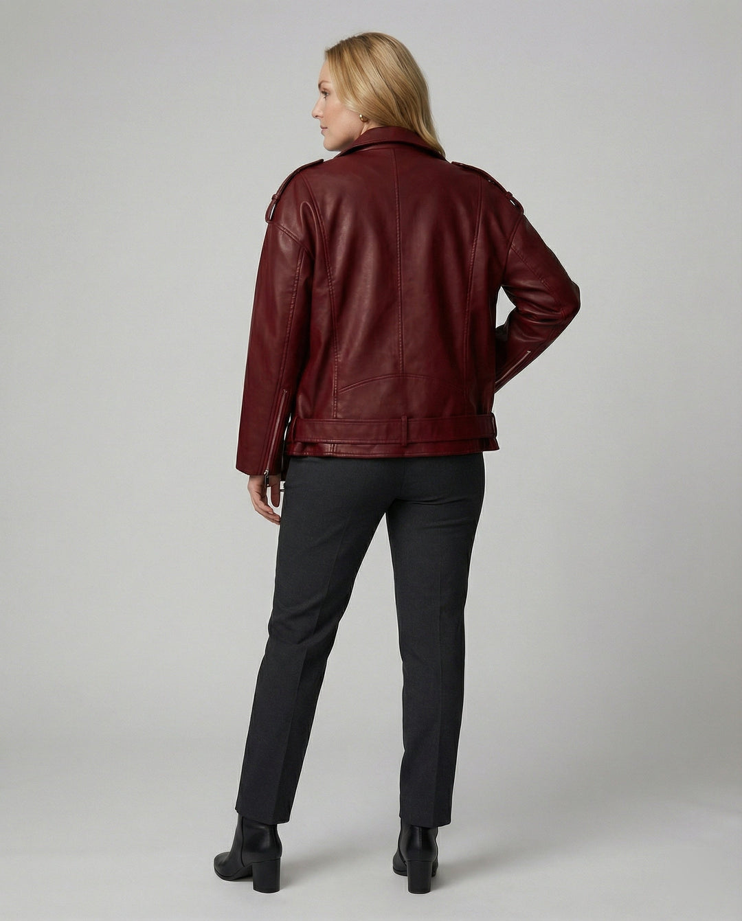 Women's Biker Jacket with Zipper Details