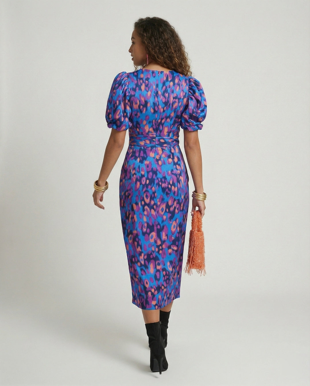 Women's Evening Dress with Voluminous Puff Sleeves EB