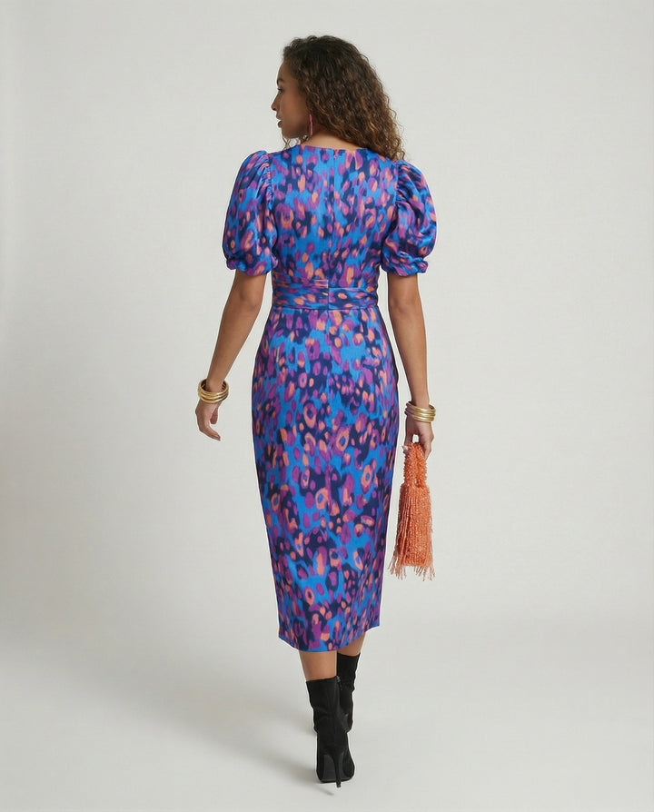 Women's Evening Dress with Voluminous Puff Sleeves EB