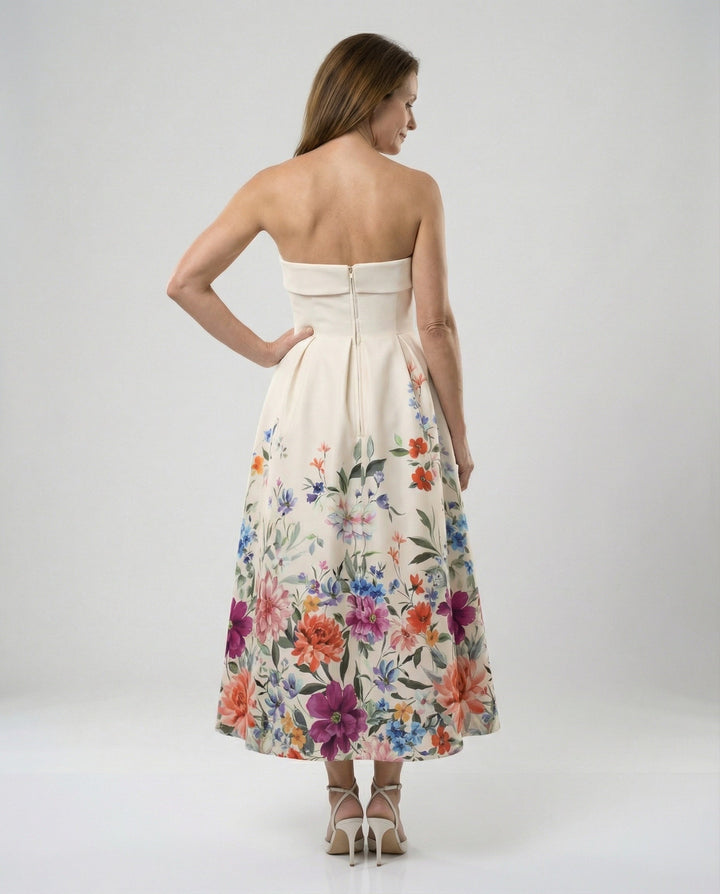Women's Strapless Evening Dress with Corset