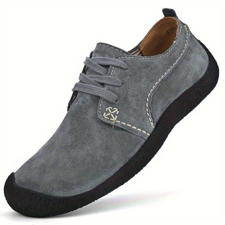 Boyce Suede Lace-Up Leather Shoes, view 3 - Elena Harper