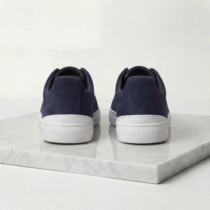 Men's Suede Sneakers with Elastic Laces