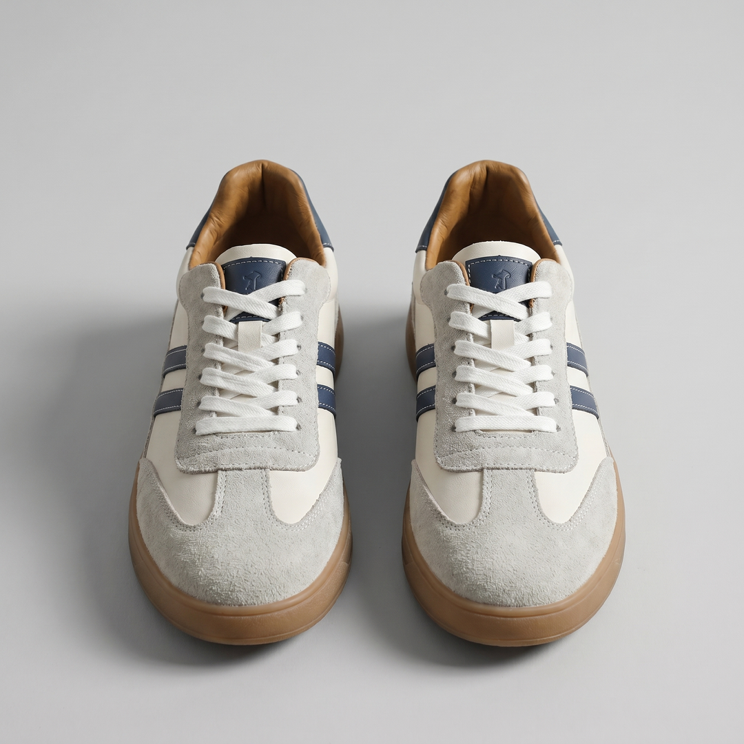 Men's Comfortable Low Lace-Up Leather Sneakers