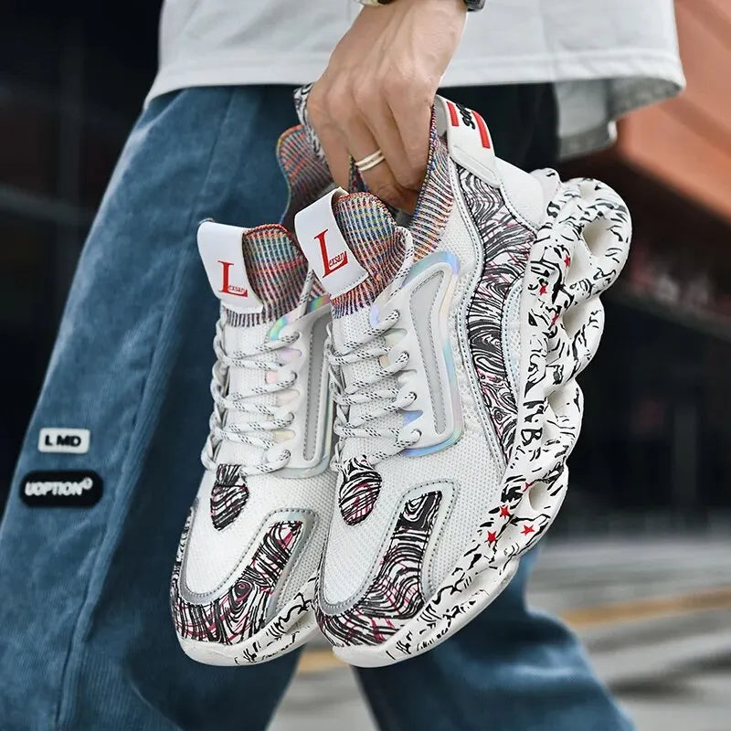 Men's Textured Print Sneakers