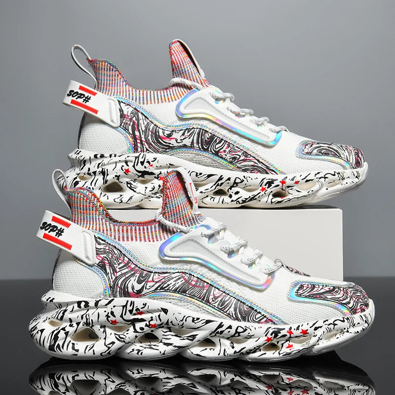 Men's Textured Print Sneakers