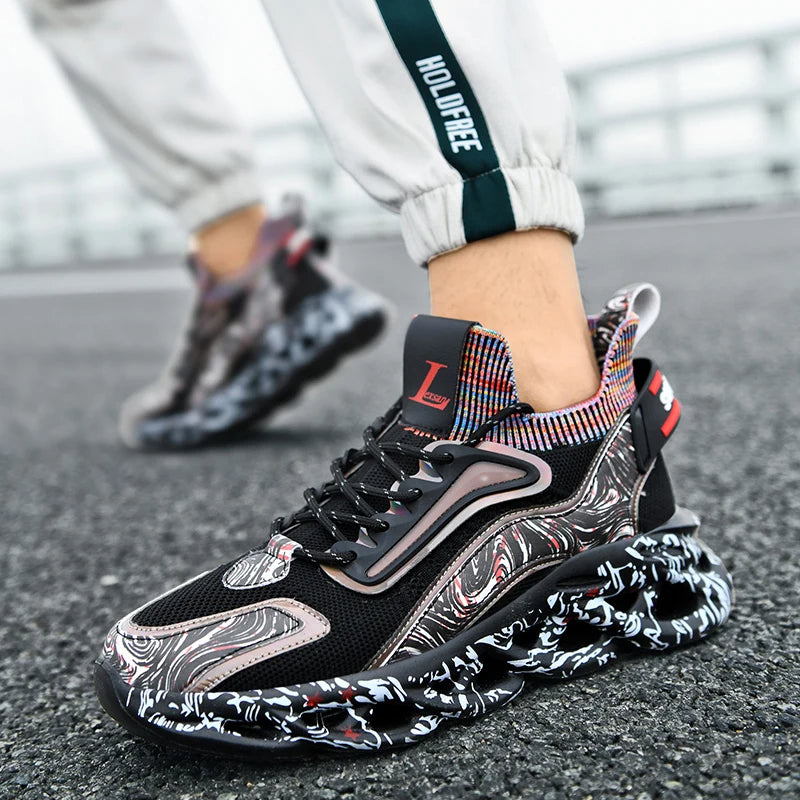 Men's Textured Print Sneakers