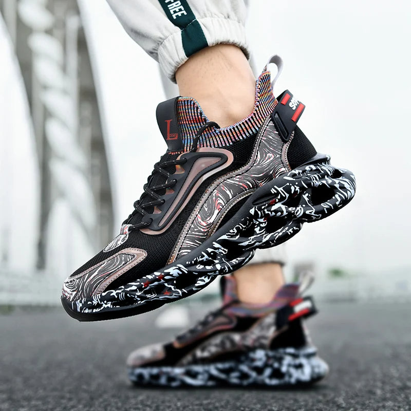 Men's Textured Print Sneakers