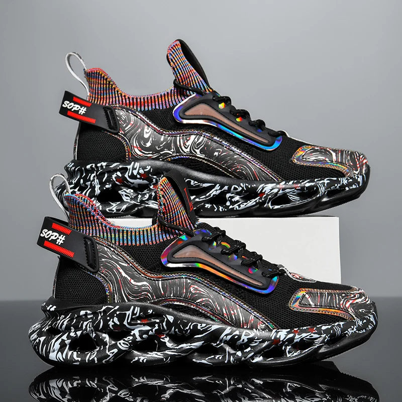 Men's Textured Print Sneakers