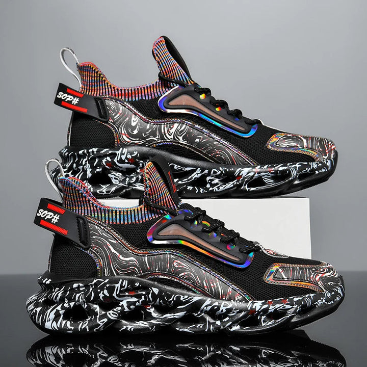 Men's Textured Print Sneakers