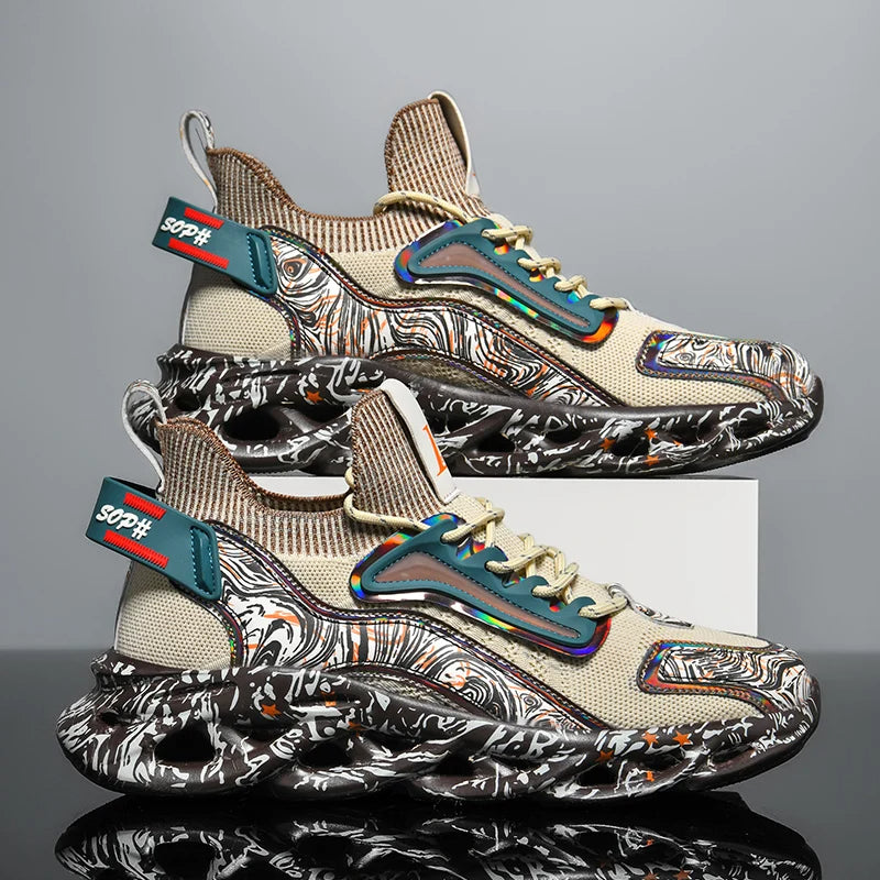 Men's Textured Print Sneakers