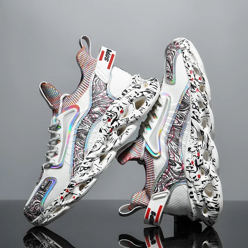 Men's Textured Print Sneakers
