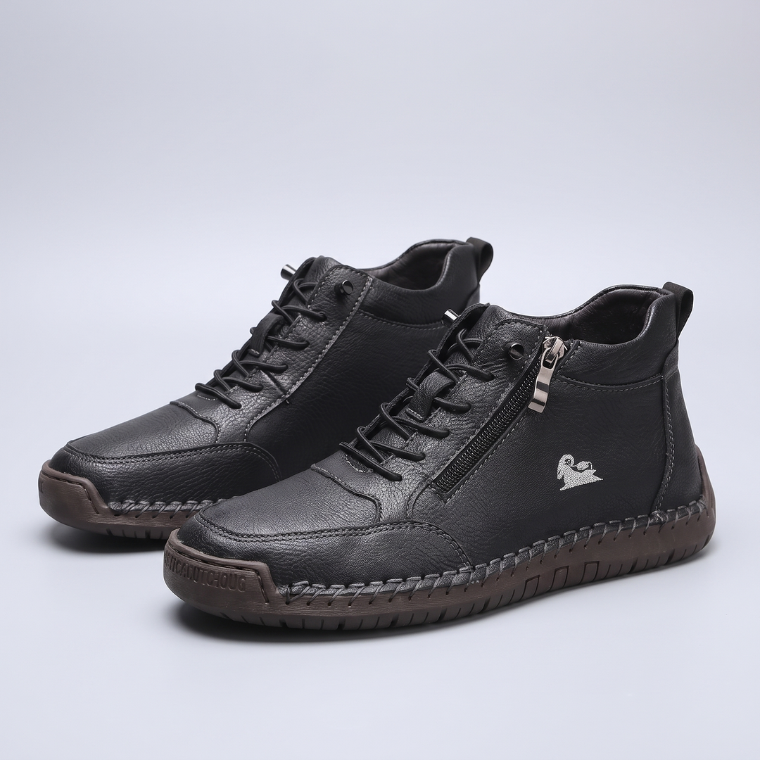 Men's High-Top Sneakers with Zipper Closure