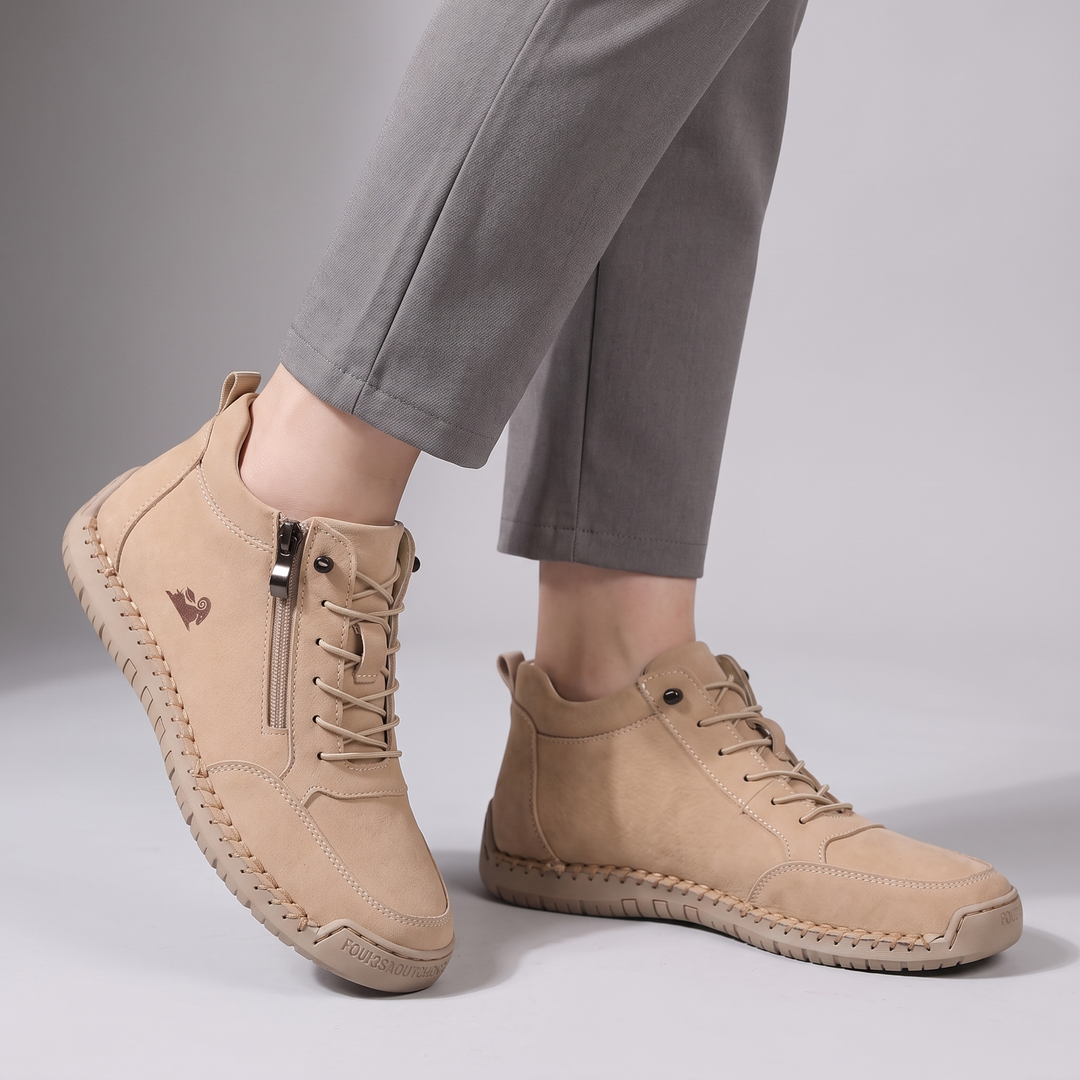 Men's High-Top Sneakers with Zipper Closure