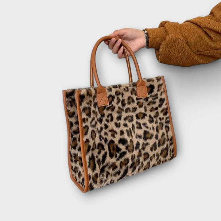Chic Leopard Print Plush Tote