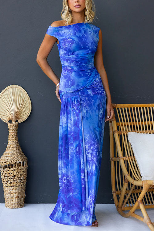 Diana Elegant Printed Maxi Dress, view 3 - Elena Harper
