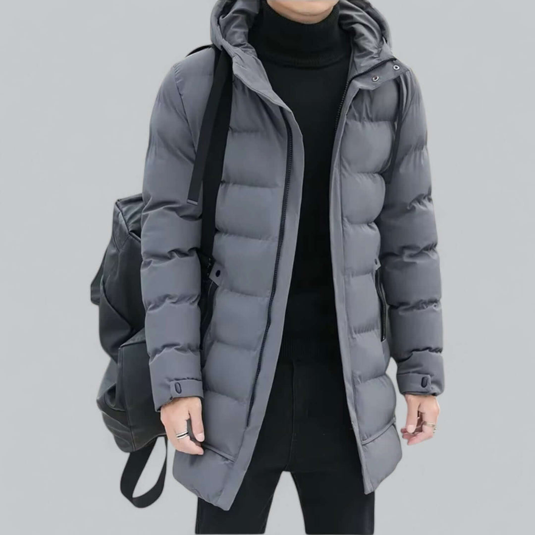 Longline Padded Winter Parka Coat, view 4 - Elena Harper