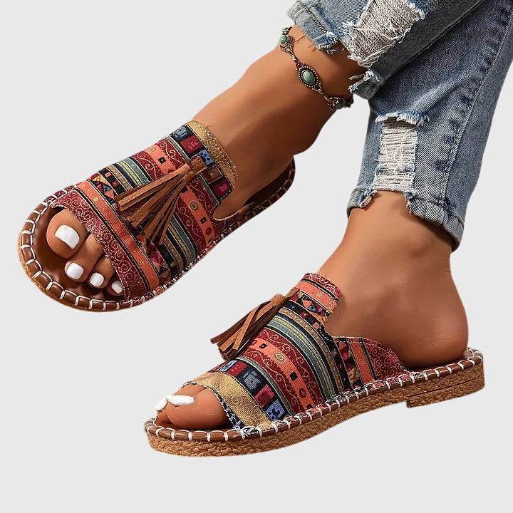 Lorraine™ orthopaedic sandals by Emma & Rose Cape Town, beige leather with supportive straps and cushioned footbed.