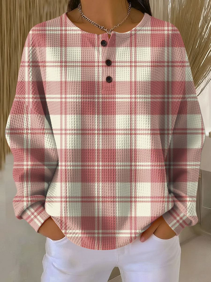 Emilie Cozy Waffle-Knit Sweater - Elena Harper