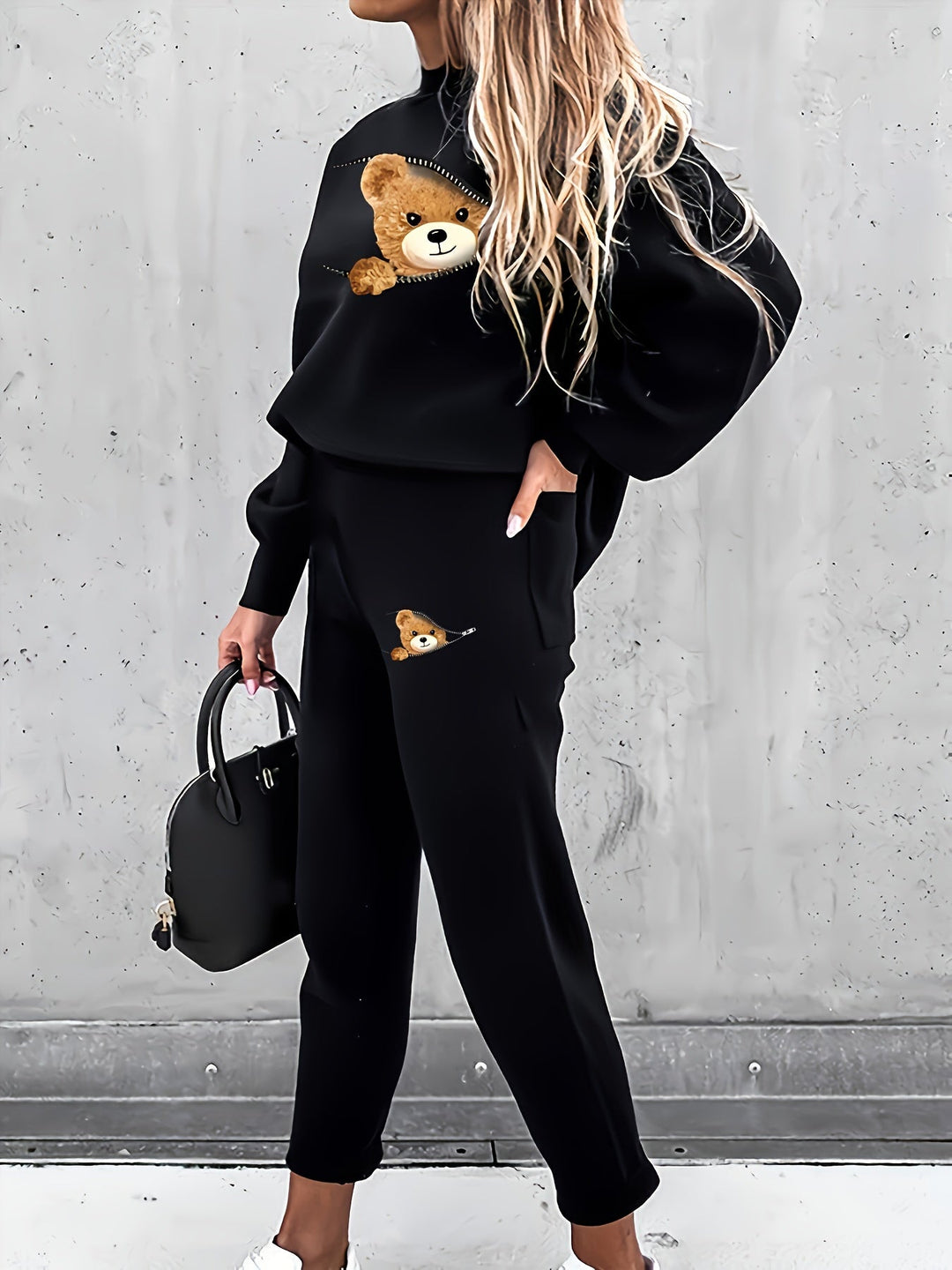 Casual Two-Piece Outfit with Cute Bear Print Mila, view 7 - Elena Harper