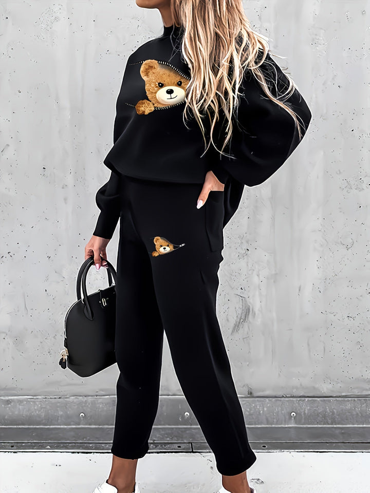 Casual Two-Piece Outfit with Cute Bear Print Mila, view 7 - Elena Harper