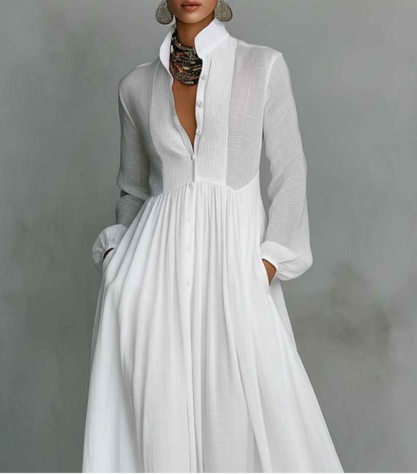 Serena™  |  Flowing Button-front Maxi Dress