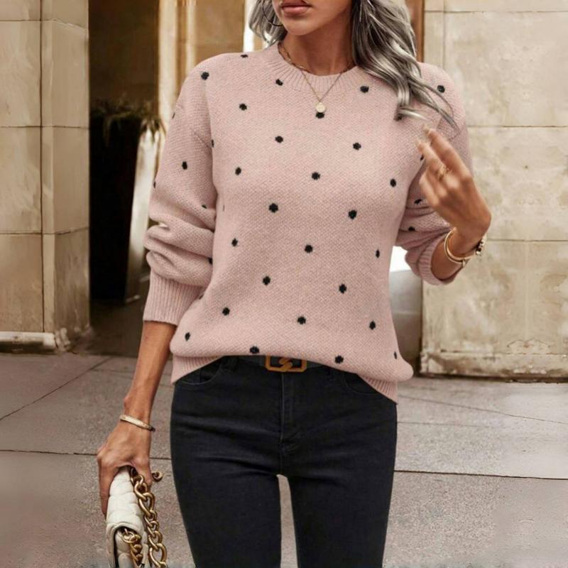 Casual Polka Dot Knitted Jumper