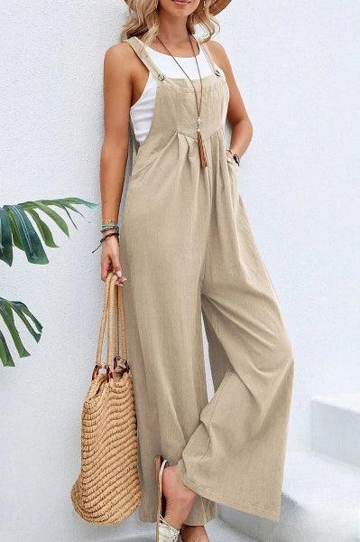 Women's Sleeveless Wide-Leg Jumpsuit