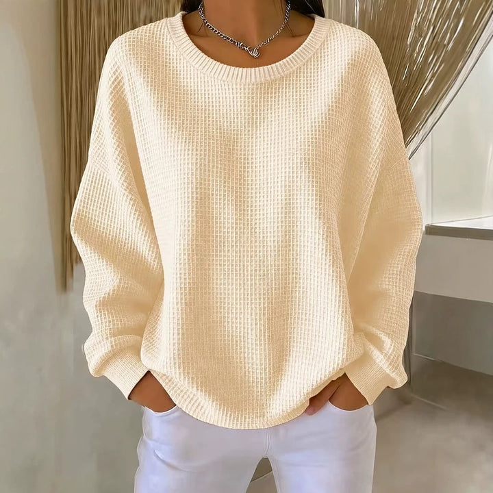 Women's Waffle Patchwork Sweatshirt - Soft and Casual