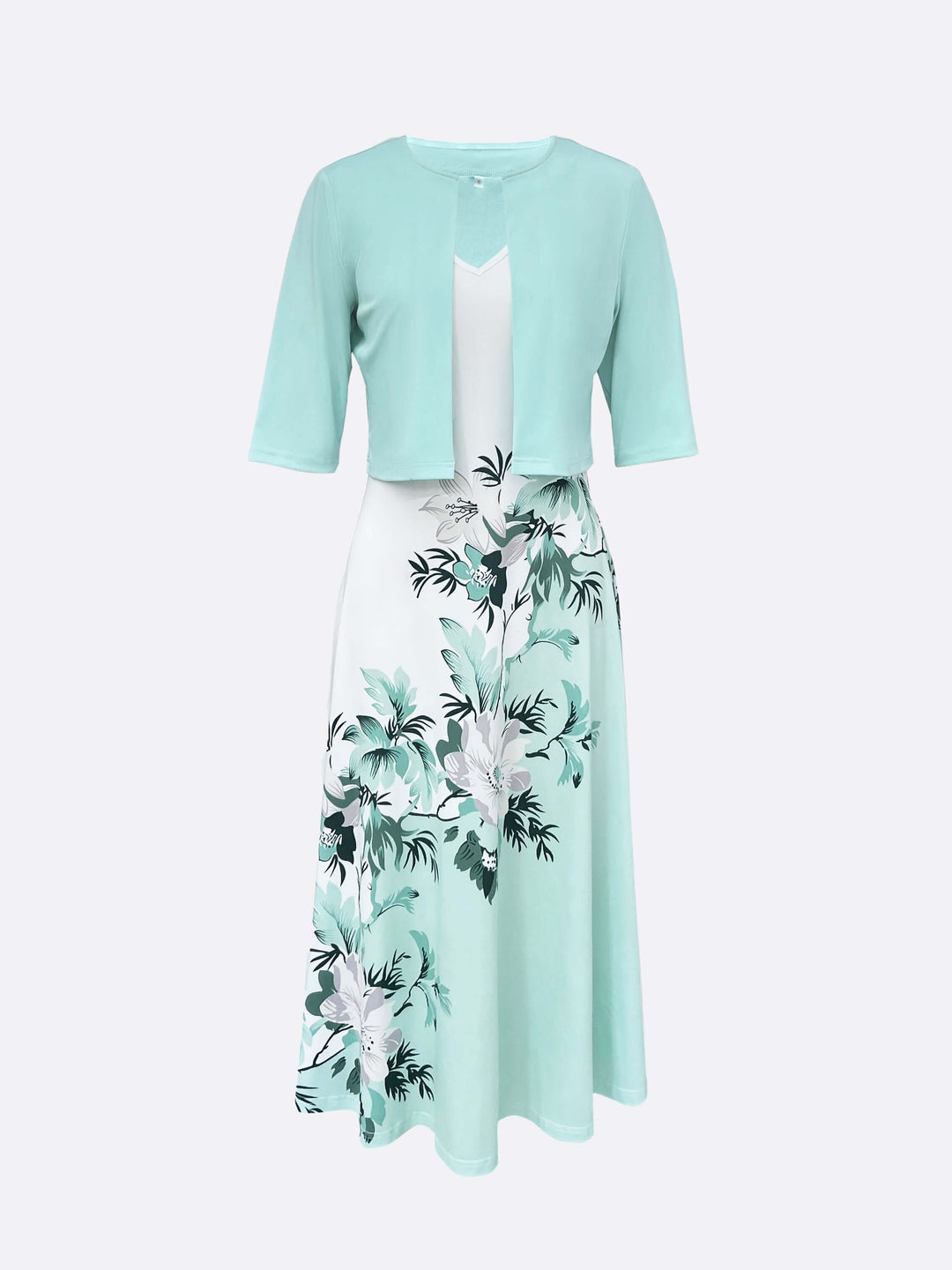 Summer Floral Two-Piece Dress, view 4 - Elena Harper