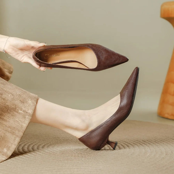Pauline | Women's Pointed Low Heel Pumps