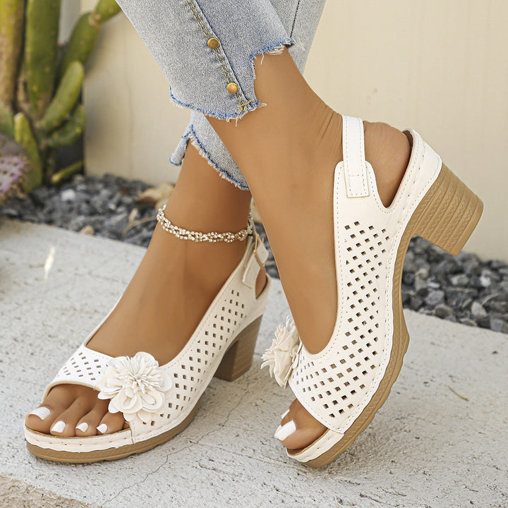 Giona Stylish Floral Wedge Sandals, view 10 - Elena Harper